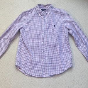 Ralph Lauren Plaid Red White & Blue Dress Shirt